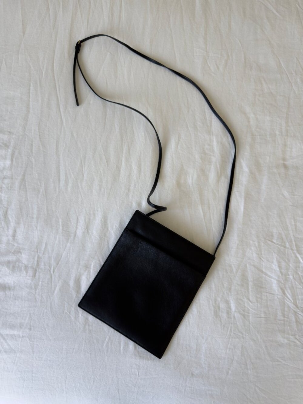 The Row Black Leather Bag with Removable Shoulder Strap